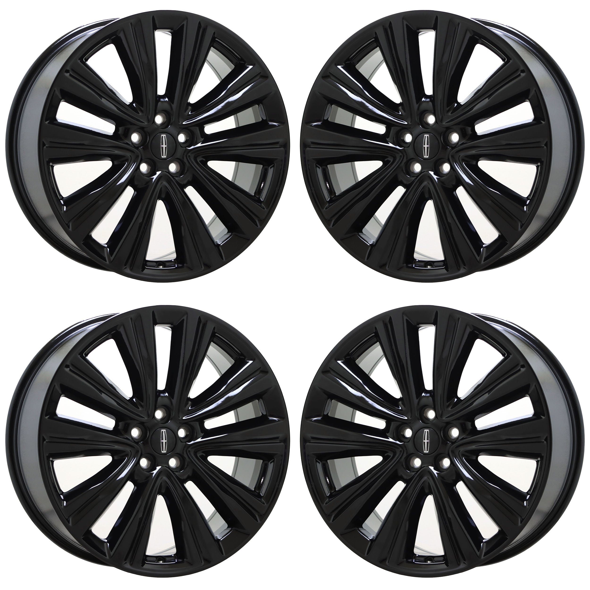 20" Lincoln MKX Gloss Black wheels rims Factory OEM set 10074